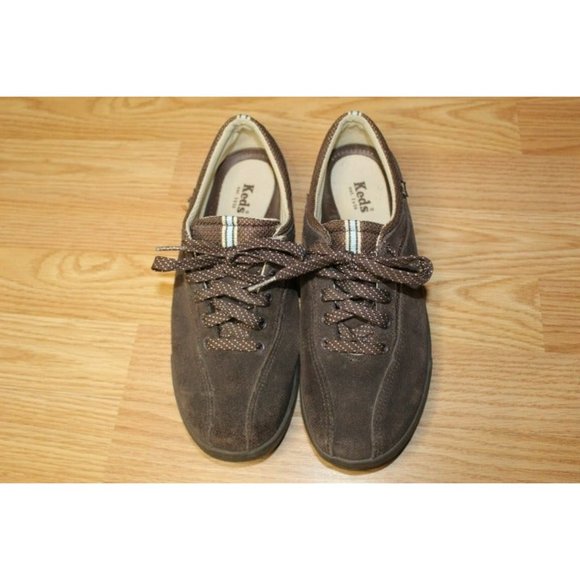 Ked's Espresso Brown Suede Sneakers With White Polka Dot Laces Women's / Size: 9 - Picture 7 of 12